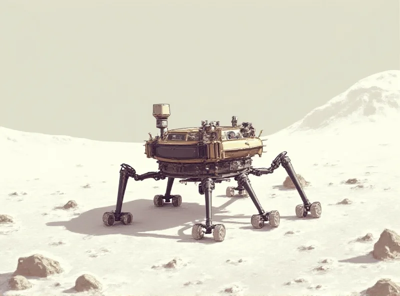 Illustration of the Athena lunar lander on the moon's surface, possibly tipped over