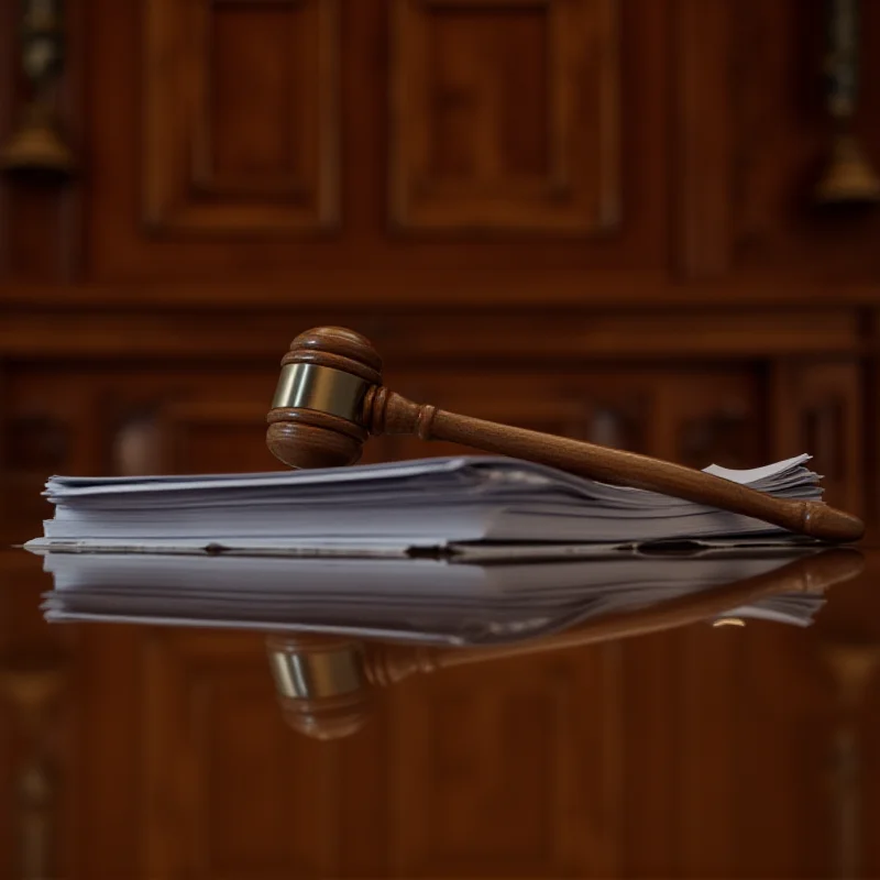 Gavel resting on a stack of legal documents, symbolizing a court ruling.