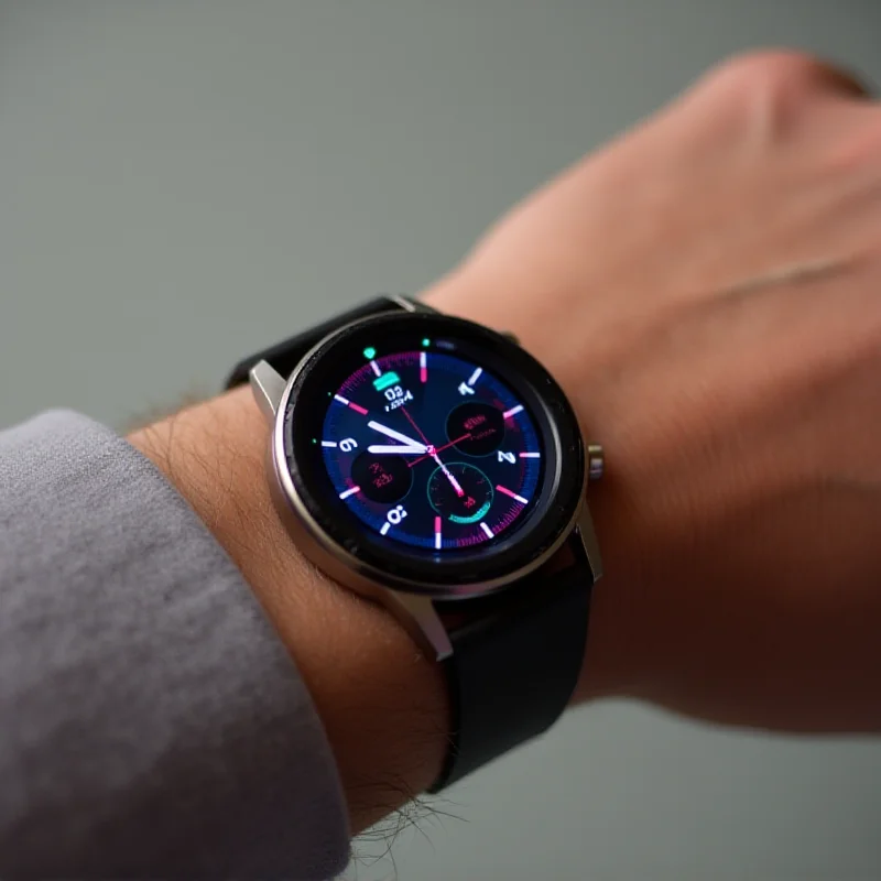 A person wearing the OnePlus Watch 3, showcasing its display.