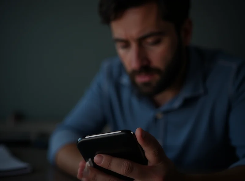 Frustrated customer looking at a phone with error message on a banking app