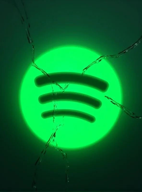 Spotify logo with a cracked effect, symbolizing the crackdown on cracked apps.