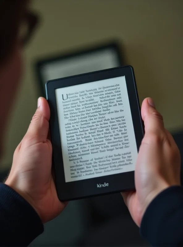 Close up of a person reading a Kindle Paperwhite, highlighting the E Ink screen and comfortable grip