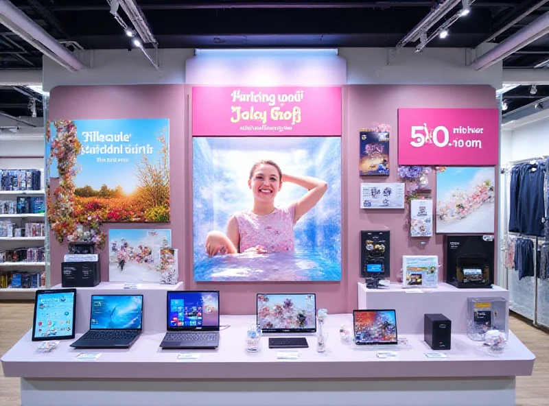 A vibrant display showcasing various Samsung products on sale, highlighting the Discover Spring Sale event.