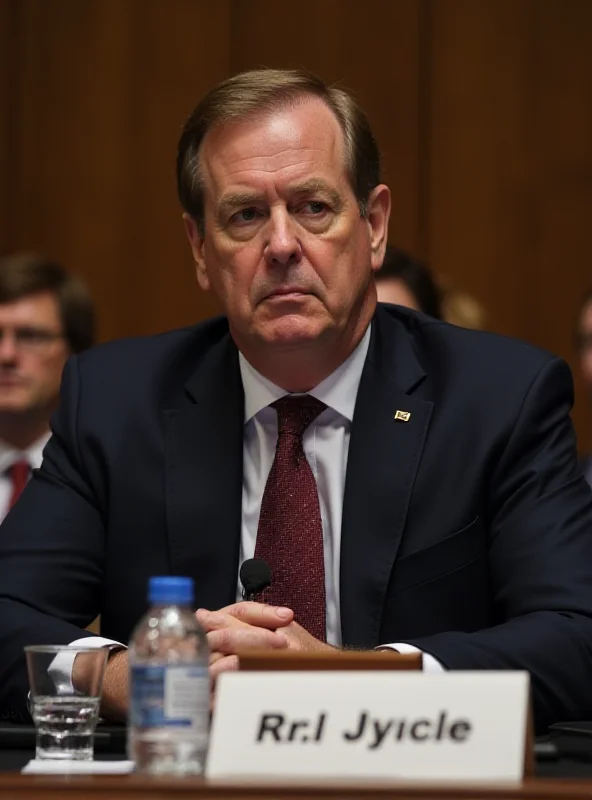 A serious-looking Rob Joyce testifying before a congressional committee on cybersecurity.