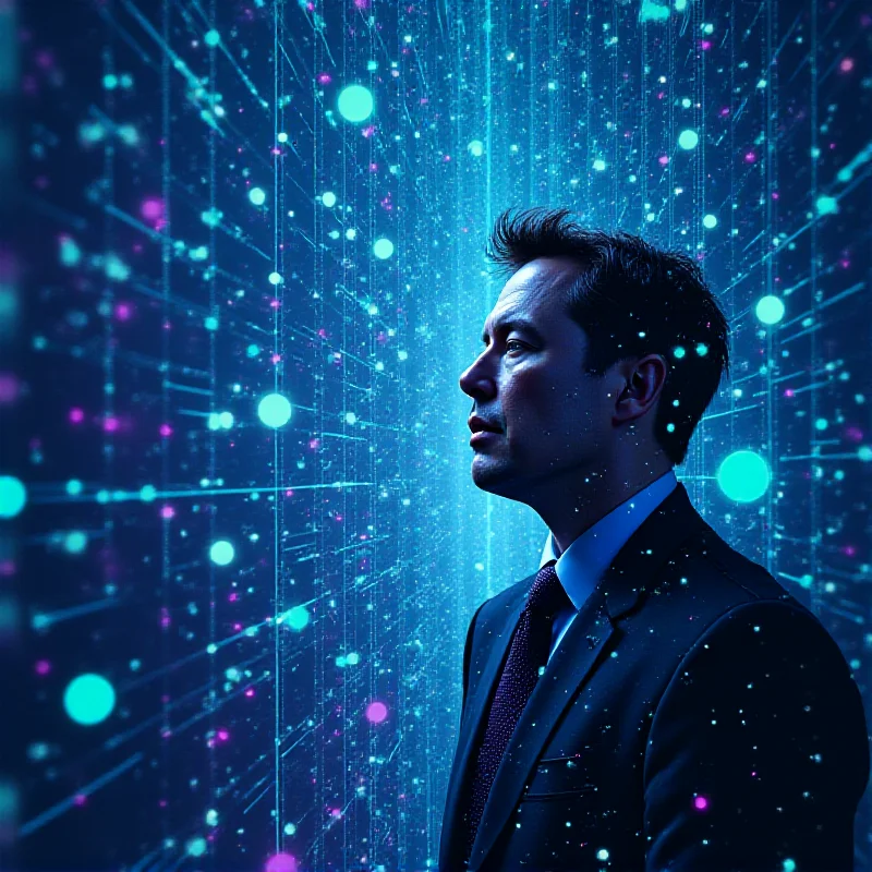 Abstract representation of the internet, with interconnected nodes and data streams, symbolizing the digital world where Elon Musk has a prominent presence.