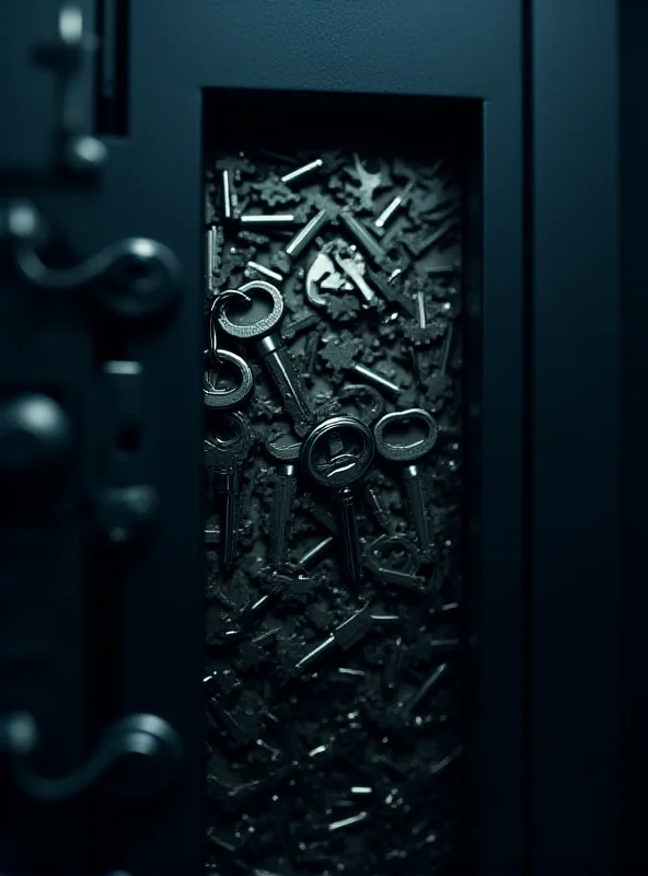 A digital vault filled with keys, representing password security.