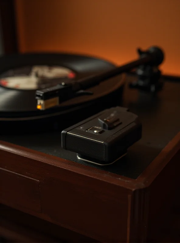 A close-up shot of a vintage record player with Bluetooth connectivity, showcasing its classic design and modern features.