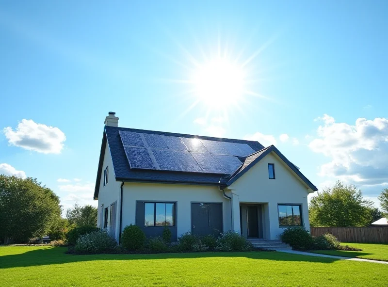 Solar panels on a sunny rooftop