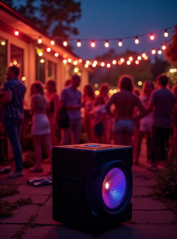 The Onn Large Party Speaker Gen 2 playing music at a party