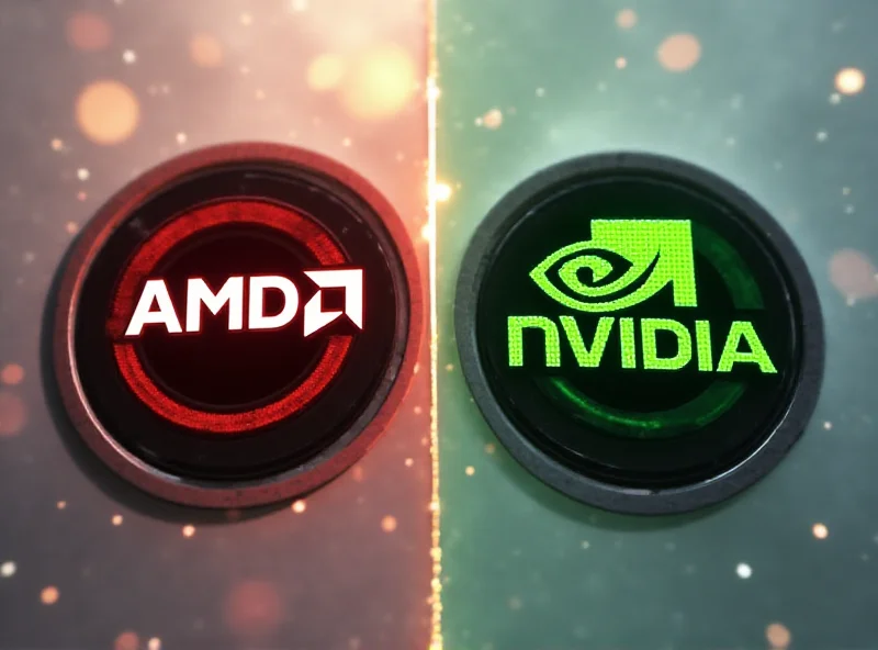 Image of AMD and Nvidia logos side-by-side, representing competition in the GPU market.