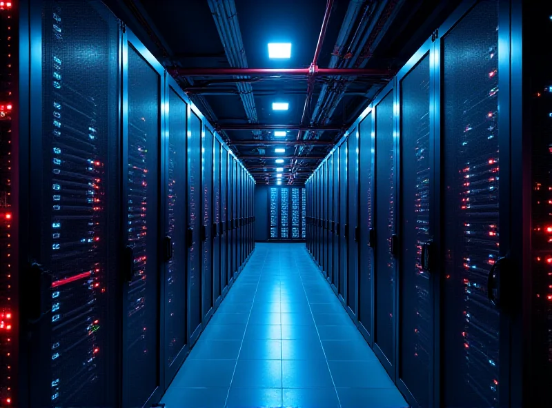 A server room with blinking lights and server racks, symbolizing the hyper-scale environment where SQLite is being discussed.