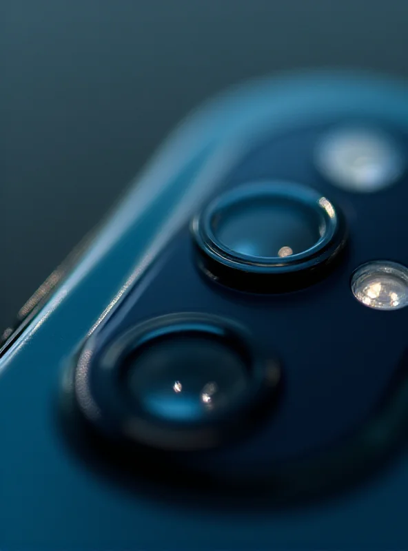 A close-up shot of a modern smartphone camera lens, highlighting its advanced technology.