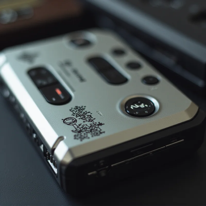 A close-up shot of the Rewind Cassette Player, highlighting its sleek design and controls.