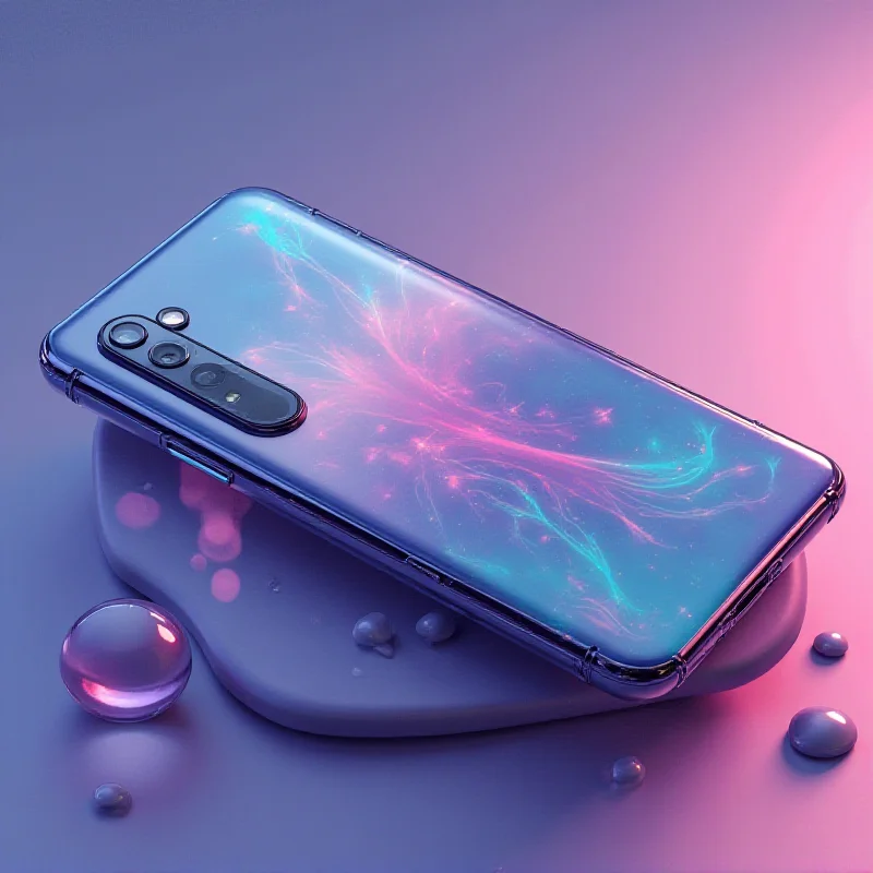 A futuristic rendering of the HMD Fusion X1 smartphone, highlighting its sleek design and family-friendly features, set against the backdrop of MWC 2025.