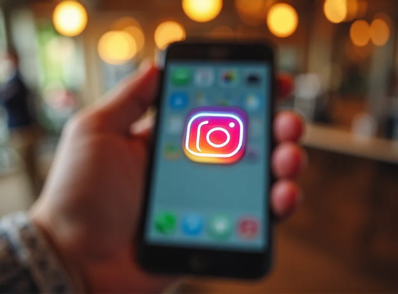 Smartphone showing the Instagram app icon.