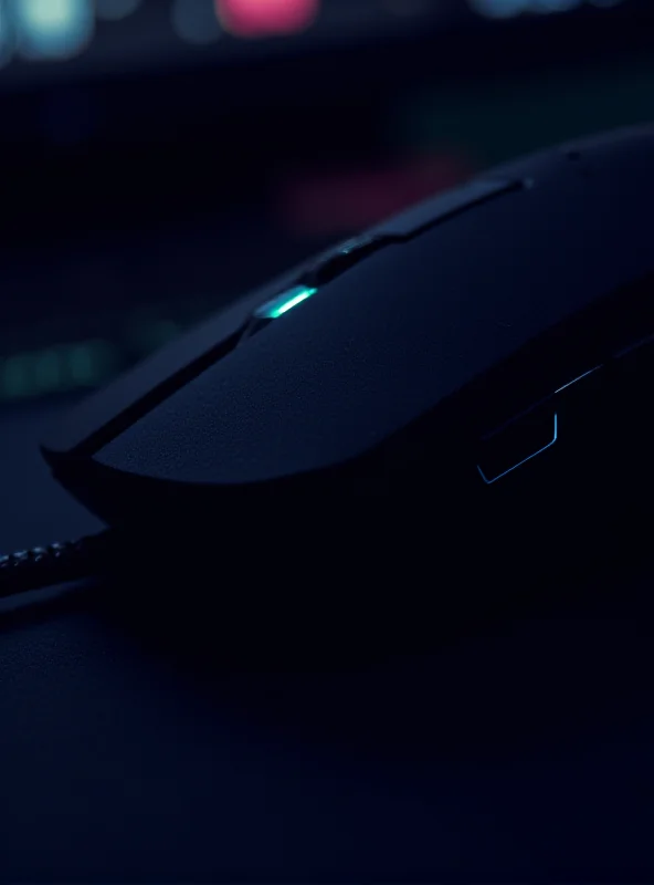 Close-up of a high-end gaming mouse with customizable buttons and RGB lighting.