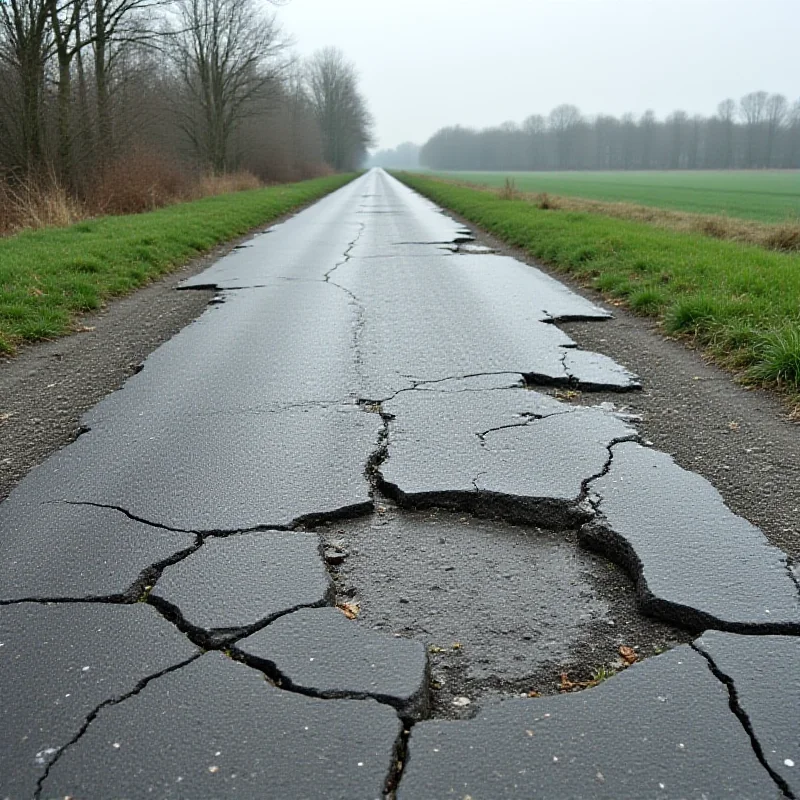 Damaged German road