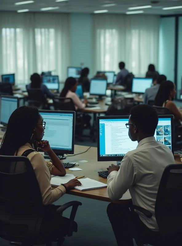 A group of Nigerian civil servants participating in an IT training session