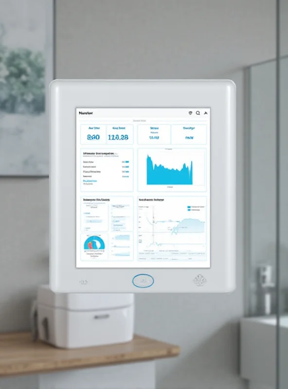 A modern smart home control panel showing plumbing system monitoring data.