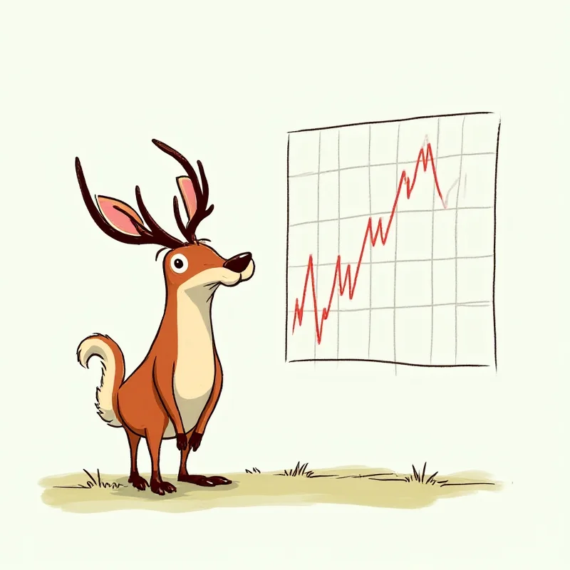 Humorous cartoon of a Macalope character shaking its head in disbelief at a graph with plunging Apple sales estimates