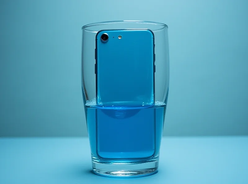 Smartphone changing color underwater