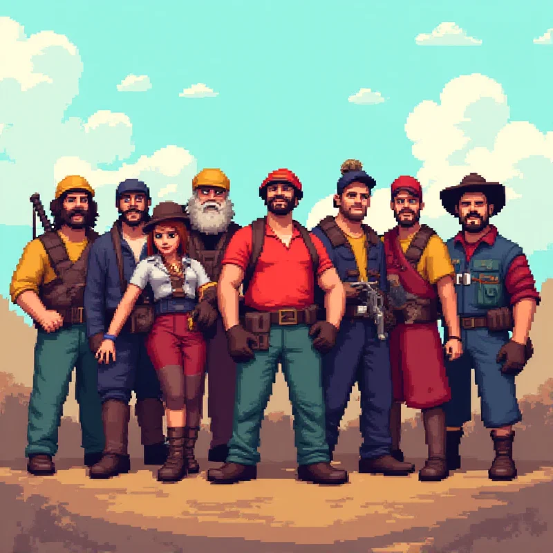 Pixelated image of characters from Team Fortress 2