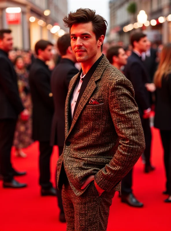 Teddy Swims poses on the red carpet at the Brit Awards, wearing a stylish outfit.