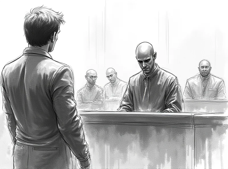 Image of a courtroom sketch showing the sentencing of a young man.