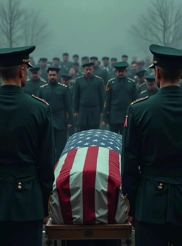 Mourners at a military funeral, paying respects to a fallen soldier.