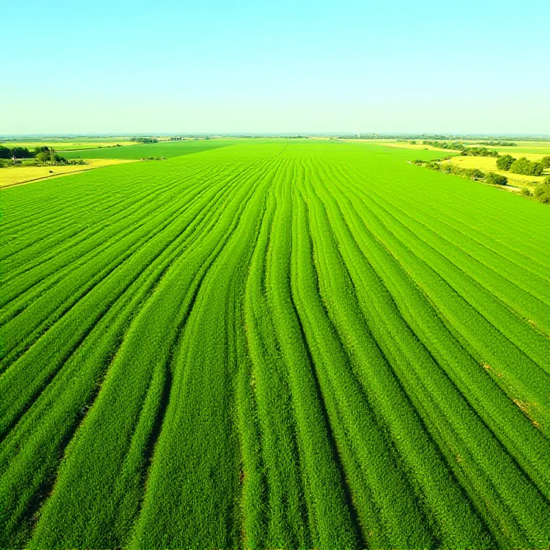 Aerial view of a large agricultural field in Argentina, representing Elsztain's agricultural production business through IRSA