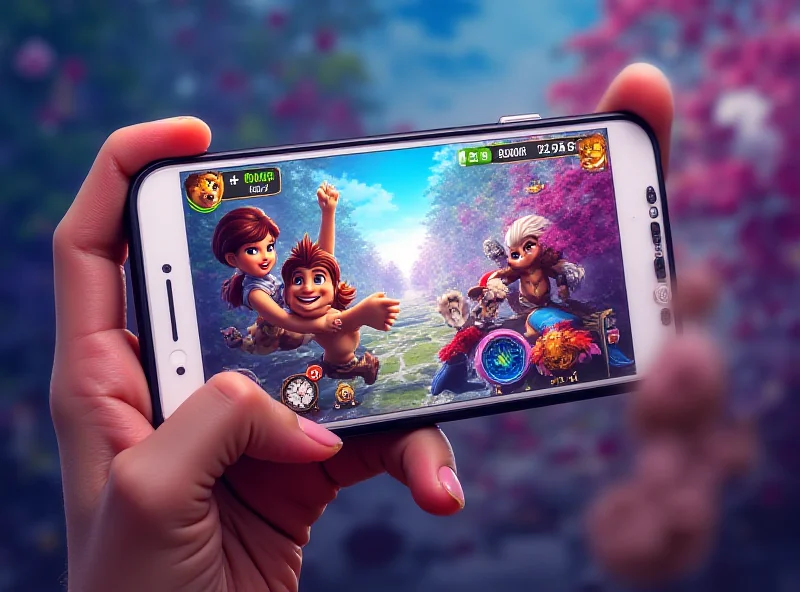 A stylized image of a mobile phone displaying a vibrant, engaging mobile game interface, representing the Ludia game studio.