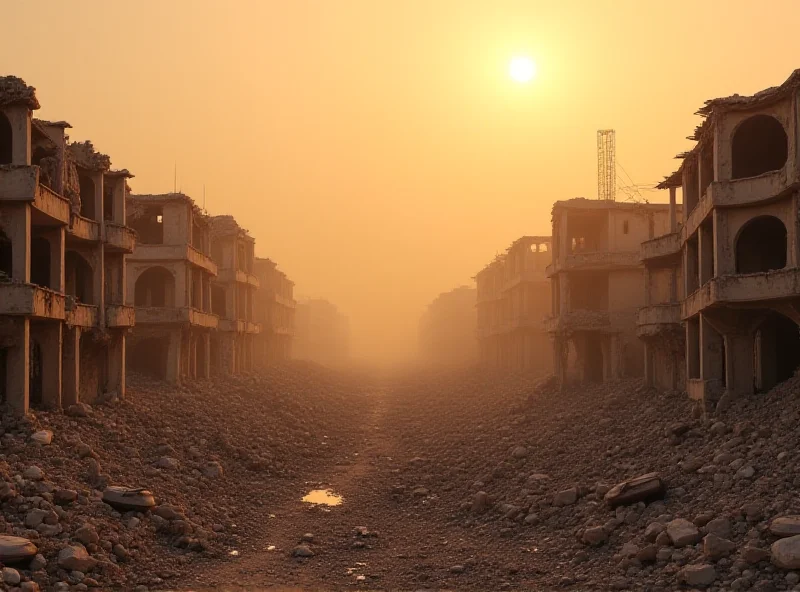 Bombarded buildings in Gaza