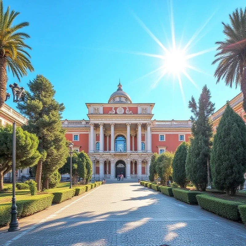 The Roman University (La Sapienza) campus in Rome on a sunny day.