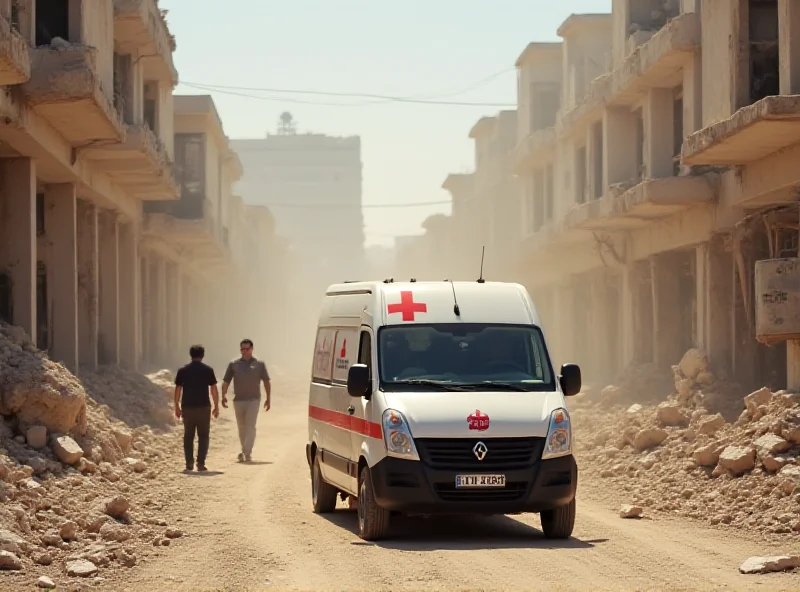 Image of a Red Cross vehicle in Gaza