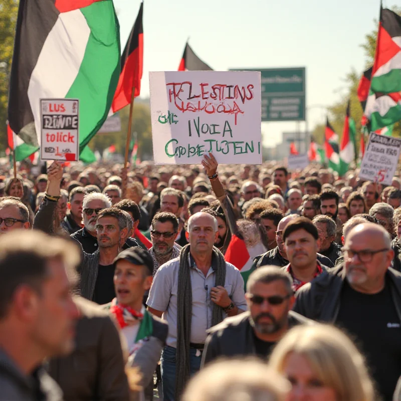 Image of a protest in support of Palestine