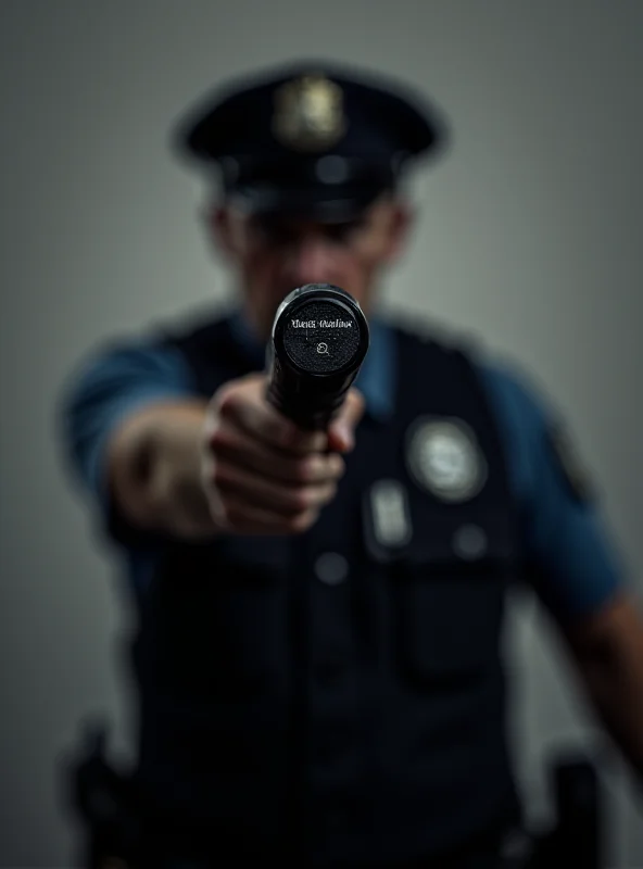 Police officer with a taser