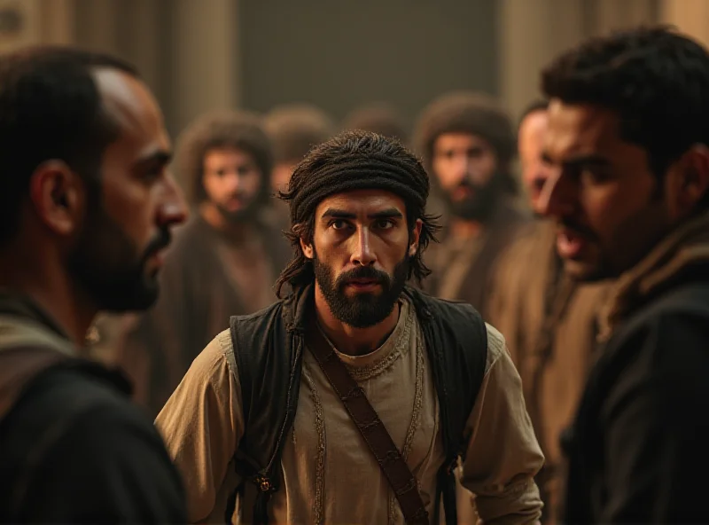 A still from the TV series 'Al-Batal', depicting a historical scene with actors in period costumes.