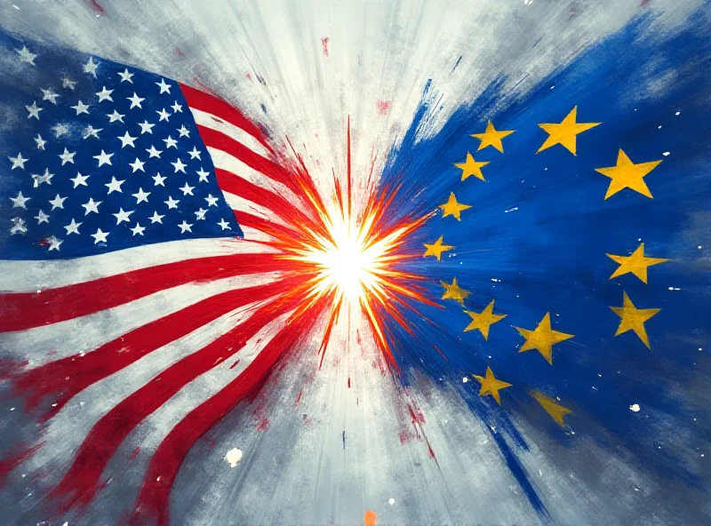 Illustration of tariffs being imposed between the USA and the EU