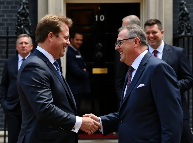 Keir Starmer welcoming Volodymyr Zelensky to Downing Street.