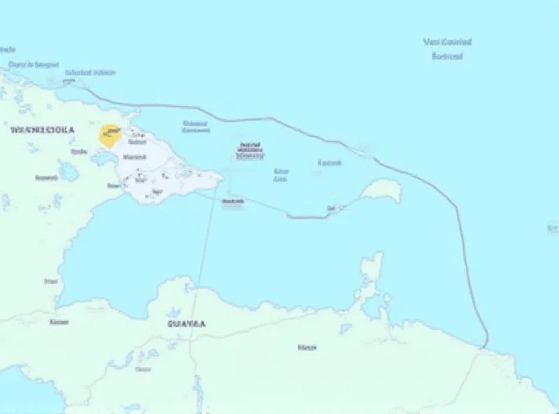 Map showing the disputed territory between Guyana and Venezuela