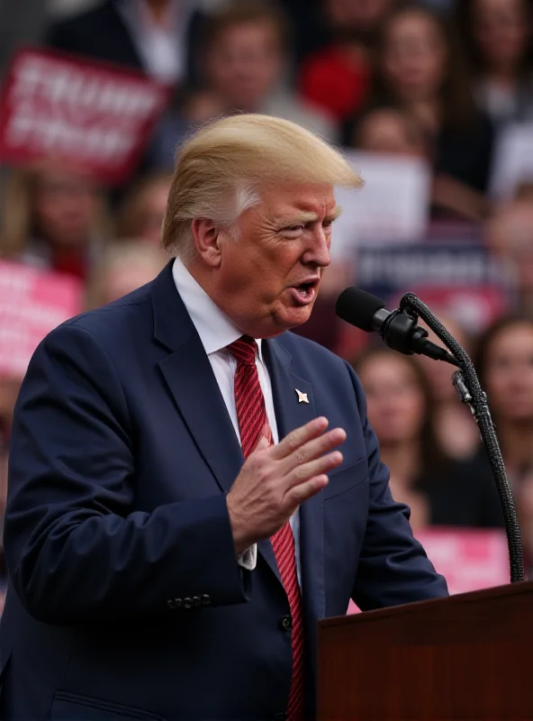 Donald Trump speaking at a rally