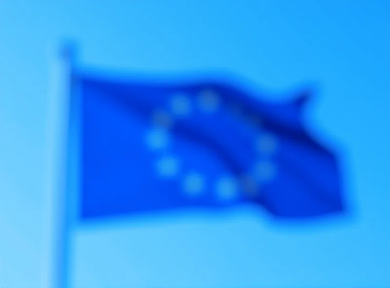 European Union flag waving in the wind