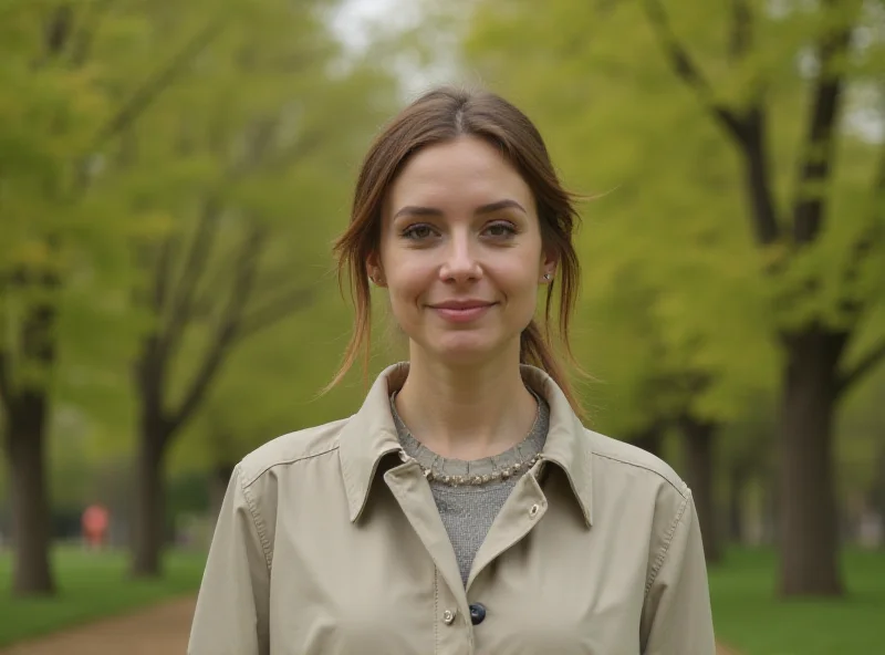 Woman wearing a stylish spring jacket from Tesco F&F in an outdoor setting.