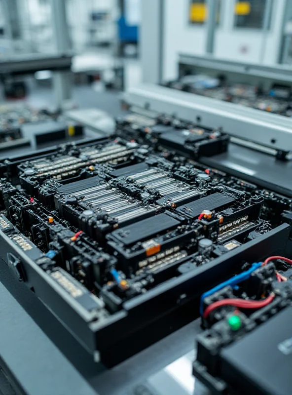 Tesla car battery being disassembled