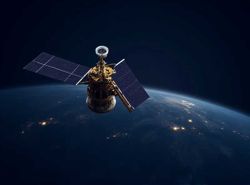 Satellite orbiting above Earth, representing the competition in the satellite services market between Starlink and Eutelsat