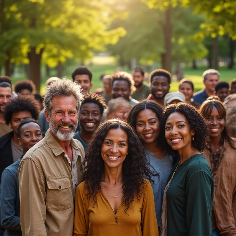 A diverse group of people standing together, symbolizing community immunity.