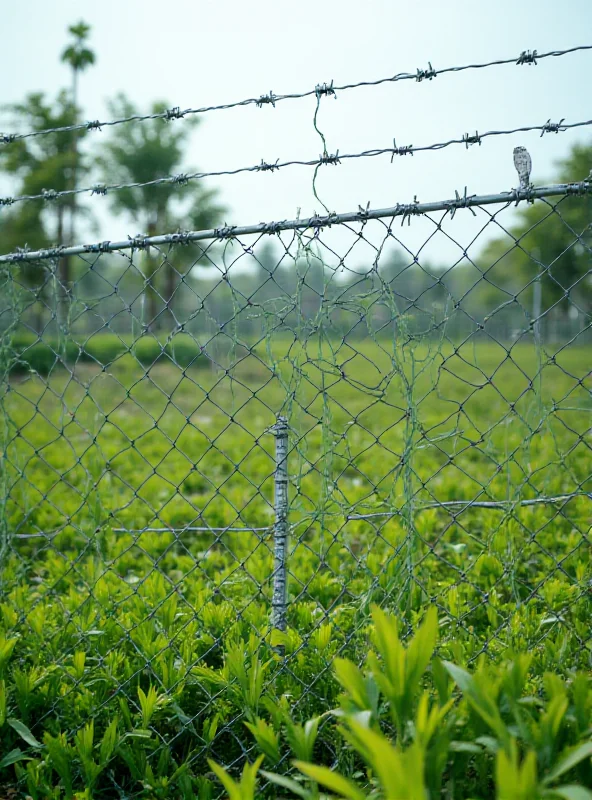 A security fence at the Malaysia-Thailand border.