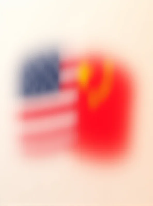 A digital illustration showing the flags of the US and China intertwined, symbolizing trade relations.