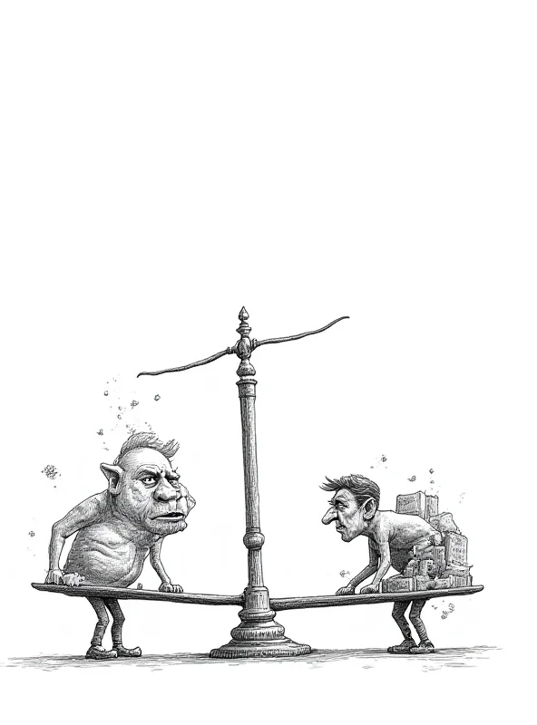 A political cartoon showing the challenges of international relations.