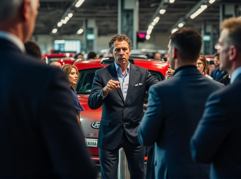 A close-up shot of a car auction in progress, with numerous vehicles lined up and auctioneers actively soliciting bids from a crowd of participants.